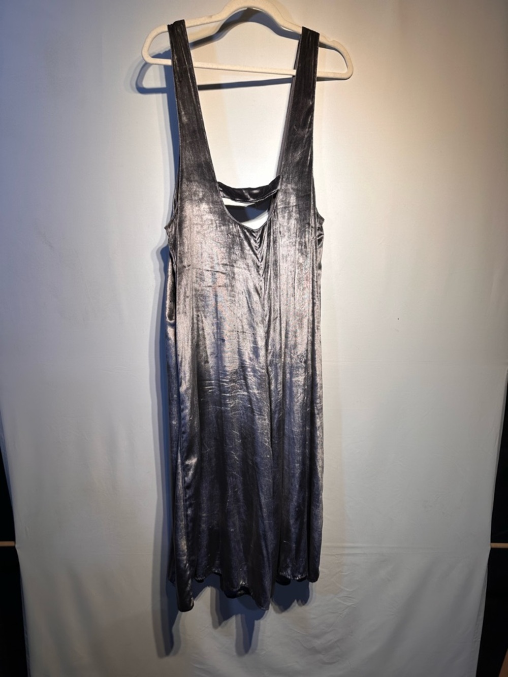 Maeve Charcoal Silver Velvet Halter Jumpsuit - Picture 7 of 7
